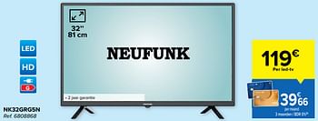 Promoties Neufunk nk32grg5n - Neufunk - Geldig van 03/08/2022 tot 16/08/2022 bij Carrefour