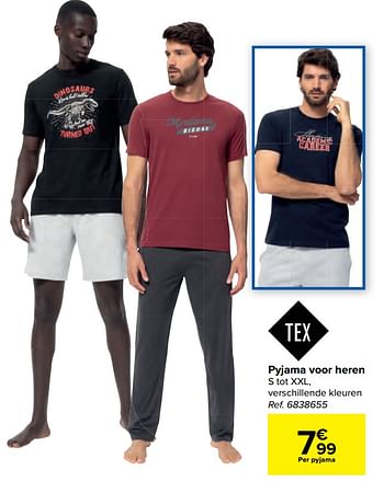 Promoties Pyjama voor heren - Tex - Geldig van 03/08/2022 tot 16/08/2022 bij Carrefour