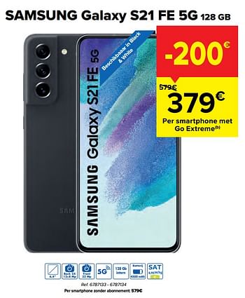 Promoties Samsung galaxy s21 fe 5g 128 gb - Samsung - Geldig van 03/08/2022 tot 16/08/2022 bij Carrefour
