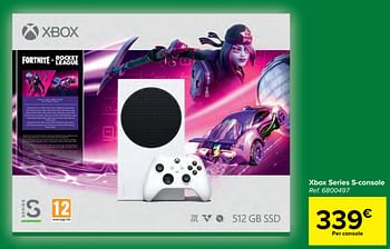 Promoties Xbox series s-console - Microsoft - Geldig van 03/08/2022 tot 16/08/2022 bij Carrefour