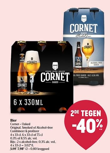 Promotions Bier cornet - oaked alcohol-free - Cornet  - Valide de 04/08/2022 à 10/08/2022 chez Delhaize