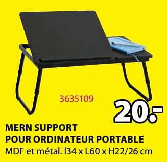 Promotions Mern support pour ordinateur portable - Produit Maison - Jysk - Valide de 01/08/2022 à 14/08/2022 chez Jysk