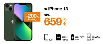 Promoties Apple iphone 13 - Apple - Geldig van 01/08/2022 tot 15/08/2022 bij Orange