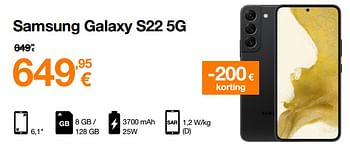Promoties Samsung galaxy s22 5g - Samsung - Geldig van 01/08/2022 tot 15/08/2022 bij Orange