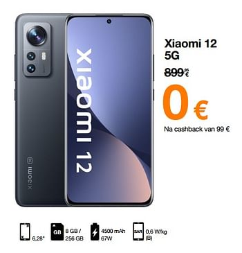 Promoties Xiaomi 12 5g - Xiaomi - Geldig van 01/08/2022 tot 15/08/2022 bij Orange