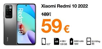 Promoties Xiaomi redmi 10 - Xiaomi - Geldig van 01/08/2022 tot 15/08/2022 bij Orange