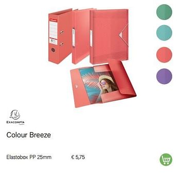 Promoties Colour breeze elastobox pp - Exacompta - Geldig van 01/08/2022 tot 31/08/2022 bij Multi Bazar