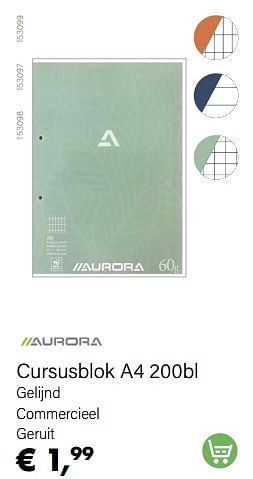 Promoties Cursusblok a4 - Aurora - Geldig van 01/08/2022 tot 31/08/2022 bij Multi Bazar