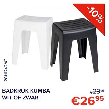 Promoties Badkruk kumba wit of zwart - Wenko - Geldig van 01/08/2022 tot 31/08/2022 bij Euro Shop