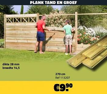 Promoties Plank tand en groef 270 cm - Huismerk - Bouwcenter Frans Vlaeminck - Geldig van 03/08/2022 tot 31/08/2022 bij Bouwcenter Frans Vlaeminck