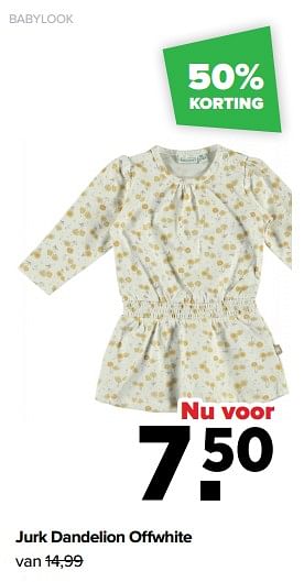 Promoties Babylook jurk dandelion offwhite - Baby look - Geldig van 01/08/2022 tot 27/08/2022 bij Baby-Dump