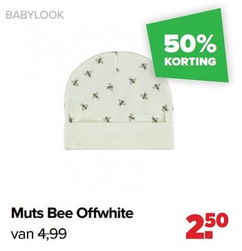 Promoties Babylook muts bee offwhite - Baby look - Geldig van 01/08/2022 tot 27/08/2022 bij Baby-Dump
