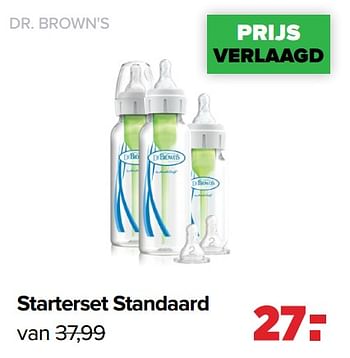 Promoties Dr. brown`s starterset standaard - DrBrown's - Geldig van 01/08/2022 tot 27/08/2022 bij Baby-Dump