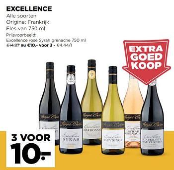 Promoties Excellence rose syrah grenache - Rosé wijnen - Geldig van 03/08/2022 tot 09/08/2022 bij Jumbo