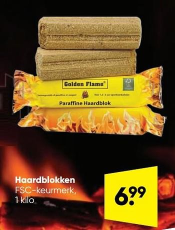 Promoties Haardblokken - Golden Flame - Geldig van 01/08/2022 tot 28/08/2022 bij Big Bazar