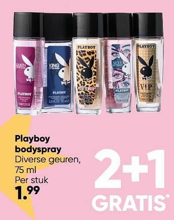 Promoties Playboy bodyspray - Playboy - Geldig van 01/08/2022 tot 28/08/2022 bij Big Bazar