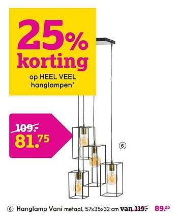 Promoties Hanglamp vani - Huismerk - Leen Bakker - Geldig van 01/08/2022 tot 28/08/2022 bij Leen Bakker