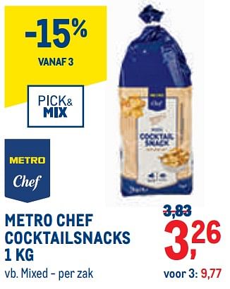 Promoties Metro chef cocktailsnacks mixed - Huismerk - Metro - Geldig van 01/08/2022 tot 31/08/2022 bij Metro