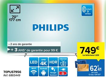 Promoties Philips 70pus7956 - Philips - Geldig van 03/08/2022 tot 16/08/2022 bij Carrefour