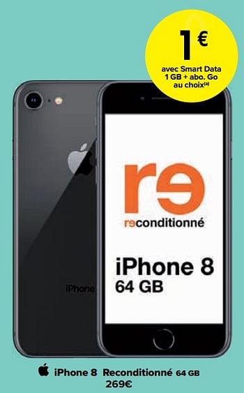 Promoties Apple iphone 8 reconditionné 64 gb - Apple - Geldig van 01/08/2022 tot 15/08/2022 bij Carrefour