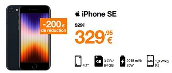 Promotions Apple iphone se - Apple - Valide de 01/08/2022 à 15/08/2022 chez Orange