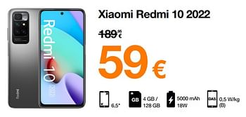 Promotions Xiaomi redmi 10 - Xiaomi - Valide de 01/08/2022 à 15/08/2022 chez Orange