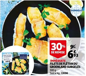 Promoties Filets de flétan du groenland surgelés - Huismerk - Auchan - Geldig van 03/08/2022 tot 09/08/2022 bij Auchan