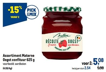 Promotions Materne oogst confituur aardbeien - Materne - Valide de 10/08/2022 à 23/08/2022 chez Makro