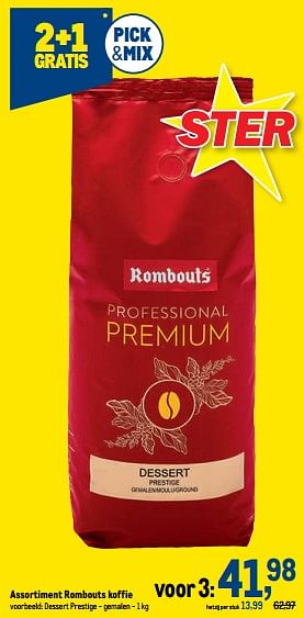 Promotions Rombouts koffie dessert prestige - gemalen - Rombouts - Valide de 10/08/2022 à 23/08/2022 chez Makro