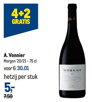 Promotions A. vonnier morgon - Vins rouges - Valide de 10/08/2022 à 23/08/2022 chez Makro
