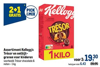 Promoties Kellogg`s trésor chocolade + noten - Kellogg's - Geldig van 10/08/2022 tot 23/08/2022 bij Makro