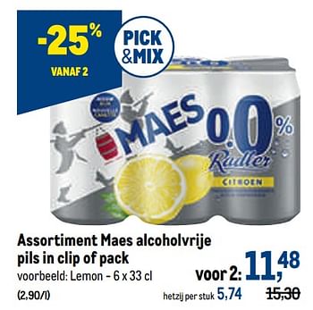 Promotions Maes alcoholvrije pils - Maes - Valide de 10/08/2022 à 23/08/2022 chez Makro