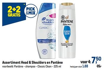 Promoties Pantène - shampoo - classic clean - Pantene - Geldig van 10/08/2022 tot 23/08/2022 bij Makro