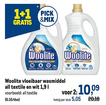Promoties Woolite vloeibaar wasmiddel all textile - Woolite - Geldig van 10/08/2022 tot 23/08/2022 bij Makro