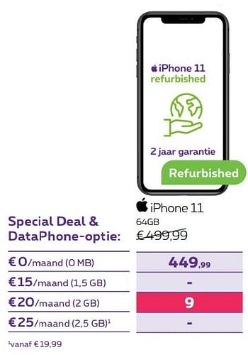 Promoties Apple iphone 11 64gb - Apple - Geldig van 01/08/2022 tot 31/08/2022 bij Proximus