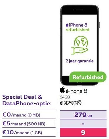 Promoties Apple iphone 8 64gb - Apple - Geldig van 01/08/2022 tot 31/08/2022 bij Proximus
