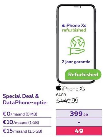 Promoties Apple iphone xs 64gb - Apple - Geldig van 01/08/2022 tot 31/08/2022 bij Proximus
