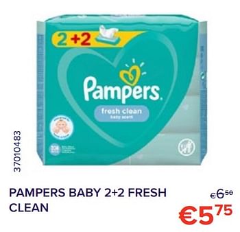 Promoties Pampers baby 2+2 fresh clean - Pampers - Geldig van 01/08/2022 tot 31/08/2022 bij Euro Shop
