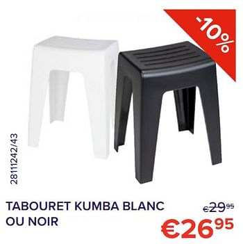 Promoties Tabouret kumba blanc ou noir - Wenko - Geldig van 01/08/2022 tot 31/08/2022 bij Euro Shop
