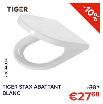 Promoties Tiger stax abattant blanc - Tiger - Geldig van 01/08/2022 tot 31/08/2022 bij Euro Shop