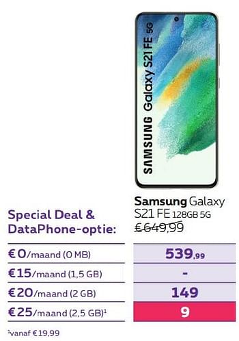 Promoties Samsung galaxy s21 fe 128gb 5g - Samsung - Geldig van 01/08/2022 tot 31/08/2022 bij Proximus