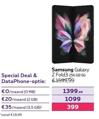 Promotions Samsung galaxy z fold3 256 gb 5g - Samsung - Valide de 01/08/2022 à 31/08/2022 chez Proximus