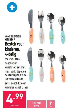 Promoties Bestek voor kinderen - Home Creation Kitchen - Geldig van 10/08/2022 tot 19/08/2022 bij Aldi