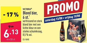 Promoties Blond bier - Victoria - Geldig van 08/08/2022 tot 19/08/2022 bij Aldi