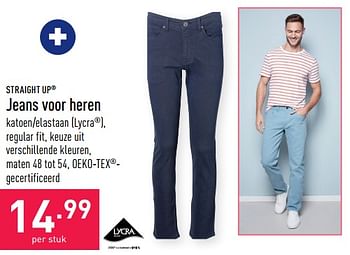 Promoties Jeans voor heren - Straight Up - Geldig van 13/08/2022 tot 19/08/2022 bij Aldi
