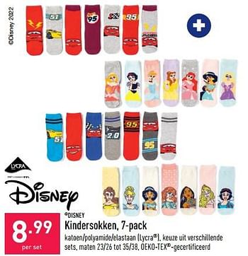 Promotions Kindersokken - Disney - Valide de 13/08/2022 à 19/08/2022 chez Aldi