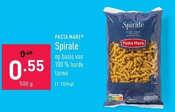 Promoties Spirale - Pasta Mare - Geldig van 08/08/2022 tot 19/08/2022 bij Aldi