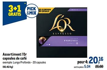 Promotions L`or capsules de café lungo profondo - Douwe Egberts - Valide de 10/08/2022 à 23/08/2022 chez Makro