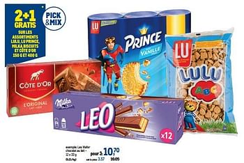 Promoties Leo wafer chocolat au lait - Milka - Geldig van 10/08/2022 tot 23/08/2022 bij Makro