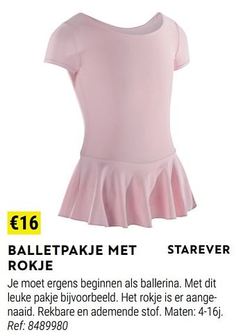 Promotions Balletpakje met rokje - Starever - Valide de 17/08/2022 à 11/09/2022 chez Decathlon